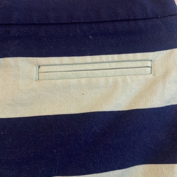 Gap, mini skirt, blue and green wood, side pocket and full zipper in the back - Picture 2 of 4